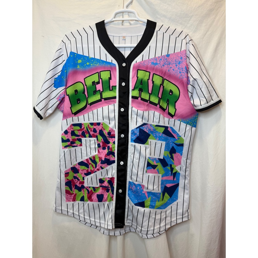 Bel-Air‎ Jersey Baseball Shirt Pinstripe 23 Graphic Print Fresh Prince XXXL